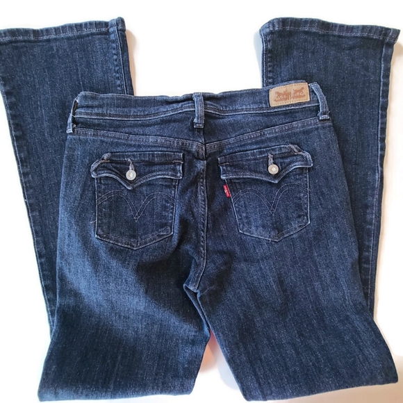 *SOLD* Levi's 515 Mid Rise Bootcut Jeans Dark Denim Women's Size 4M 27x32 - Picture 3 of 9